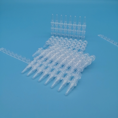 Διαφανείς PCR 0,2 μιλ. σωλήνες 8 μοριακός σωλήνας λουρίδων αντίδρασης της βιολογίας λουρίδων σωλήνων
