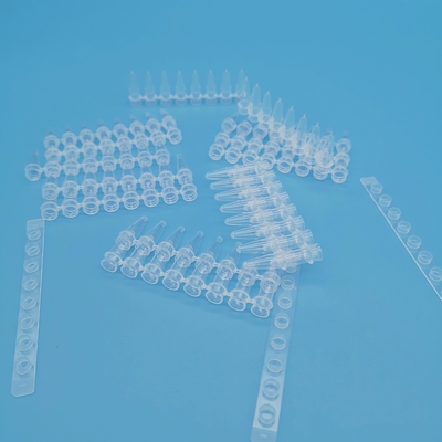 Λευκό 8 PCR λουρίδων σωλήνες φυγοκεντρωτών σωλήνων 0.2ml 125 ραβδιά/κιβώτιο για την εξαγωγή DNA